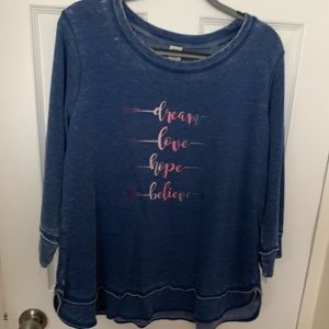 Pretty denim looking blue sweatshirt